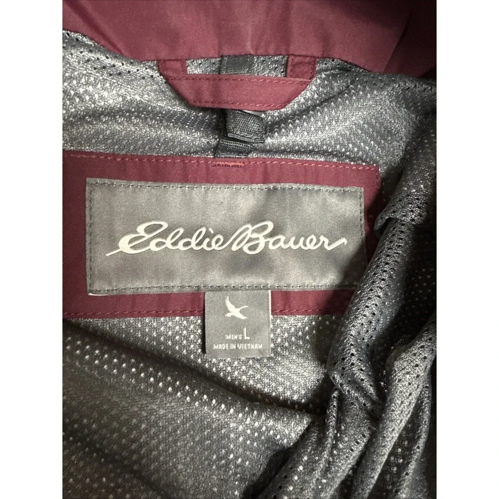 Eddie Bauer Weatheredge Packable Rainfoil Hooded Jacket - Mens Large - Maroon
